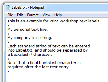 Attach Text Label Create Label