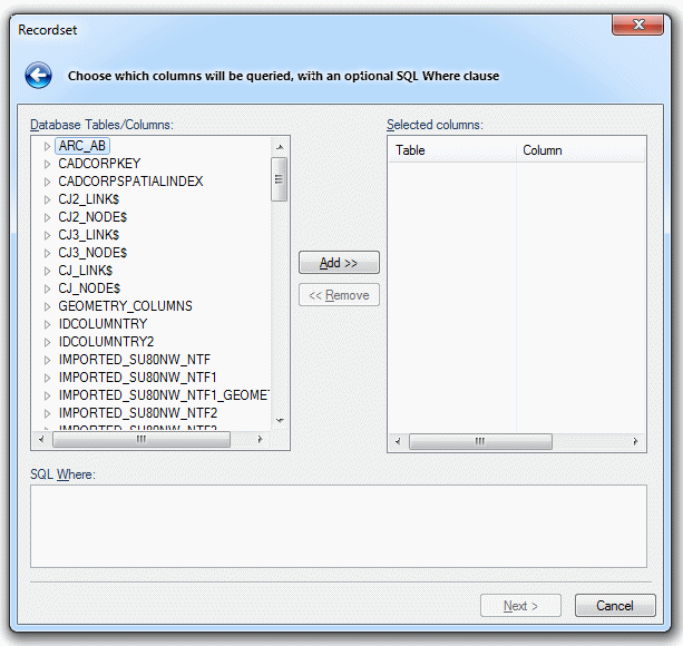 Insert Points from Database File (Command)