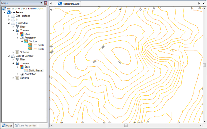 Creating contour lines on a TIN