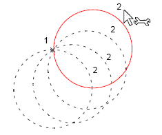 Circle: Radius, Point, Point (Command)