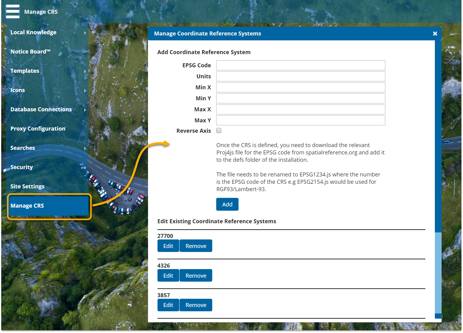 Manage Crs