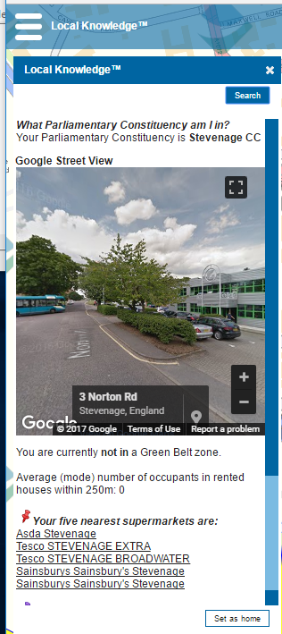 Google Street View Local Knowledge Type