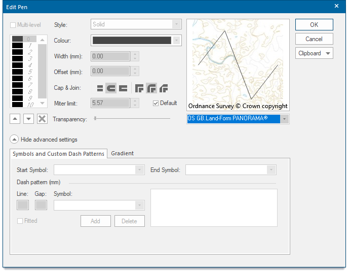 Edit Pen Color 'Edit Pen' dialog Parameters