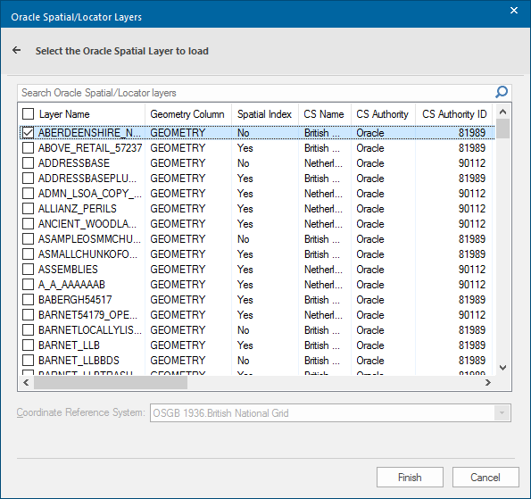 Oracle Spatial (Overlay type)