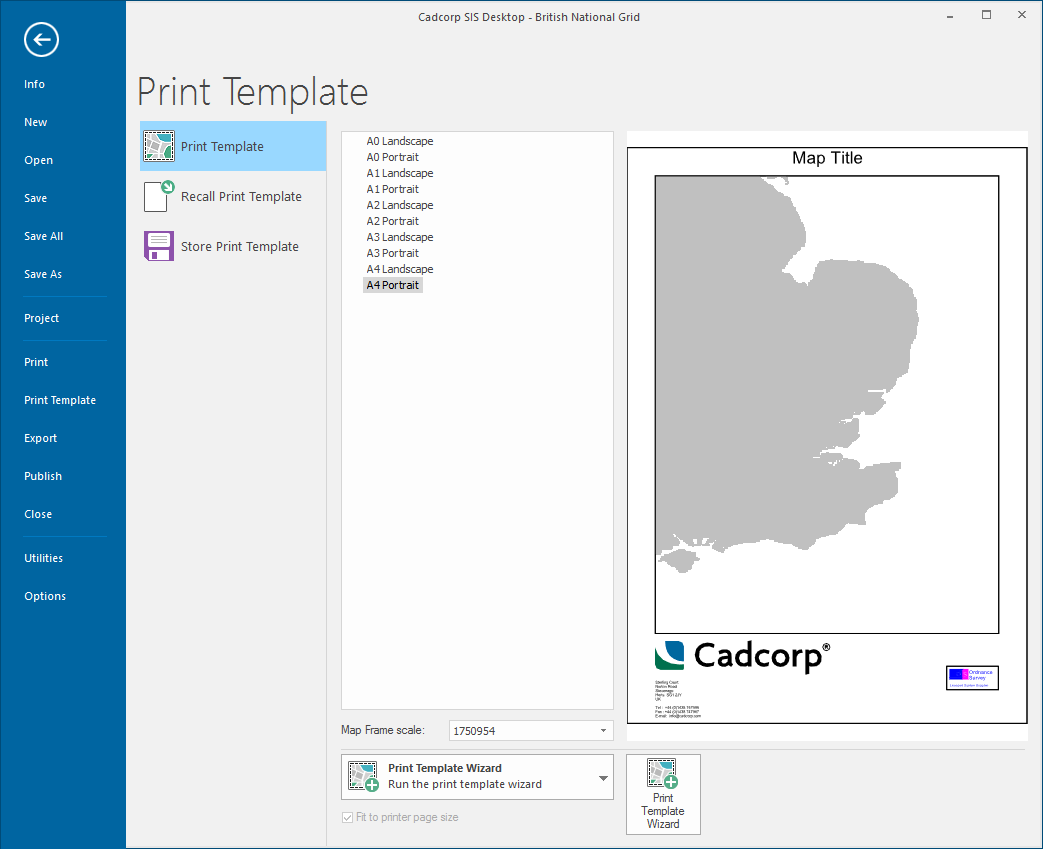 Print Template Wizard