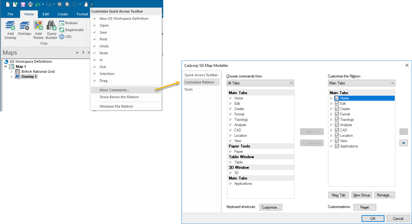 Customizing the Ribbon
