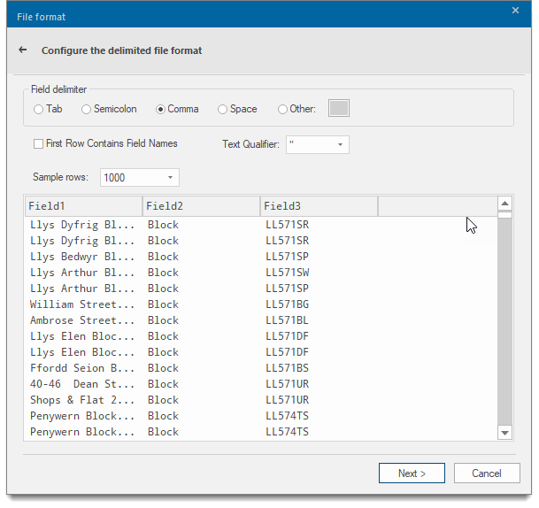 Insert points from CSV File