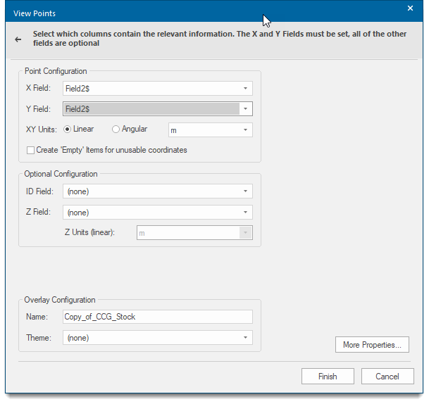 Insert points from CSV File